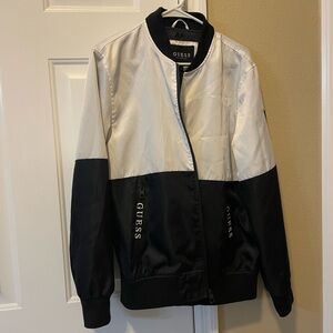 Guess Black Jacket with Logo Zipper